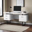 Bureau d'ordinateur à 2 tiroirs avec pieds en métal noir H 29,99 po x l 59,71 po x P 23,6 po Kimberly
