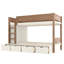 Lit superposé en bois massif avec 4 tiroirs de rangement et garde-robe intégrée-1290285598-1290285597
