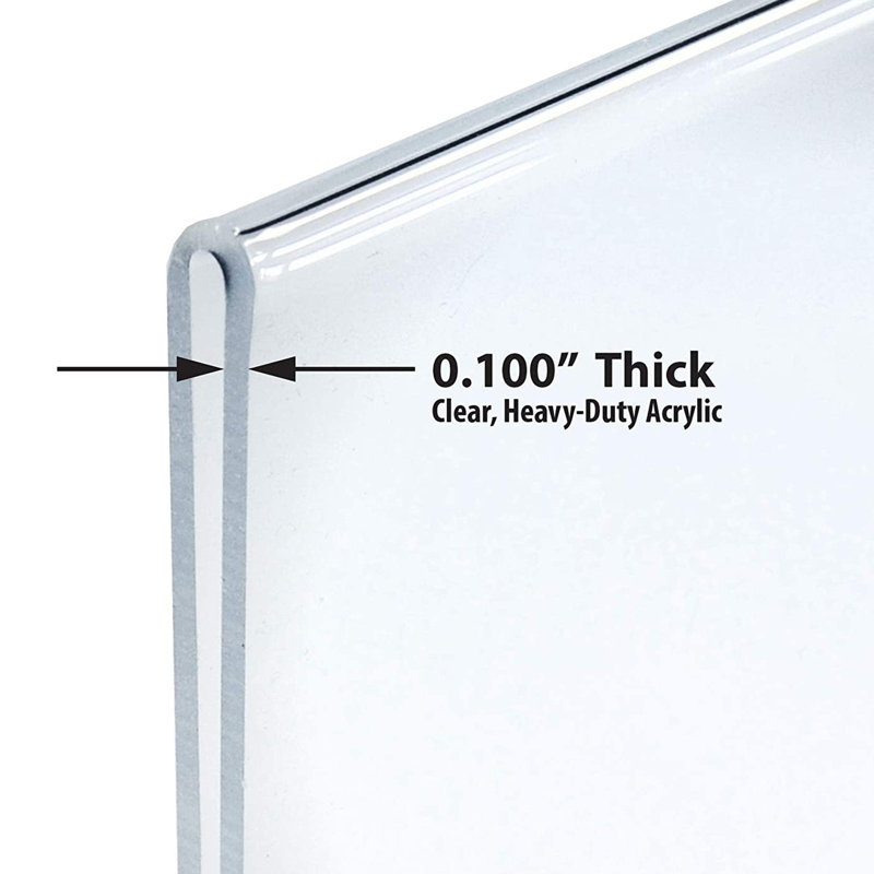Clear Acrylic Double-Foot T-Frame Sign Holder Set, 8.5" x 11"