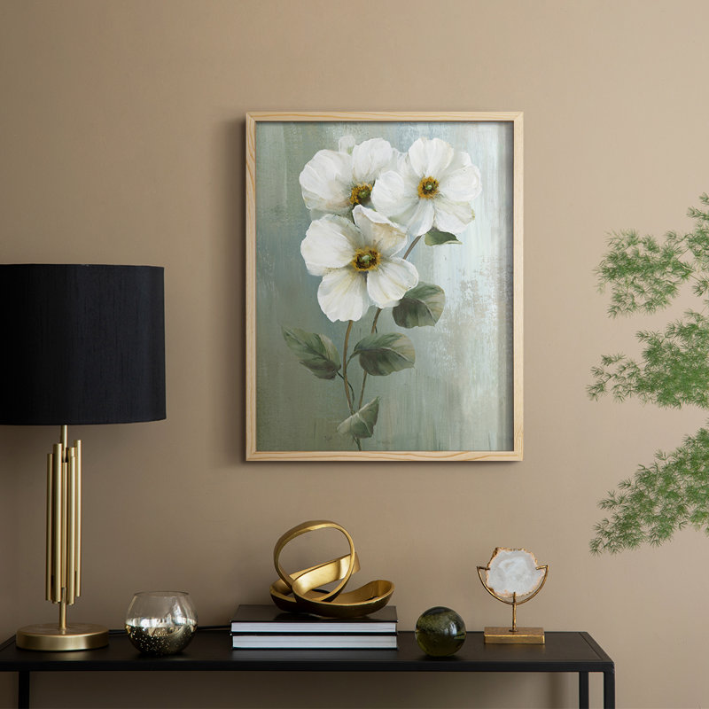 «White Fancy I», reproduction encadrée - bois massif, Naturel, H 15 po x l 12 po