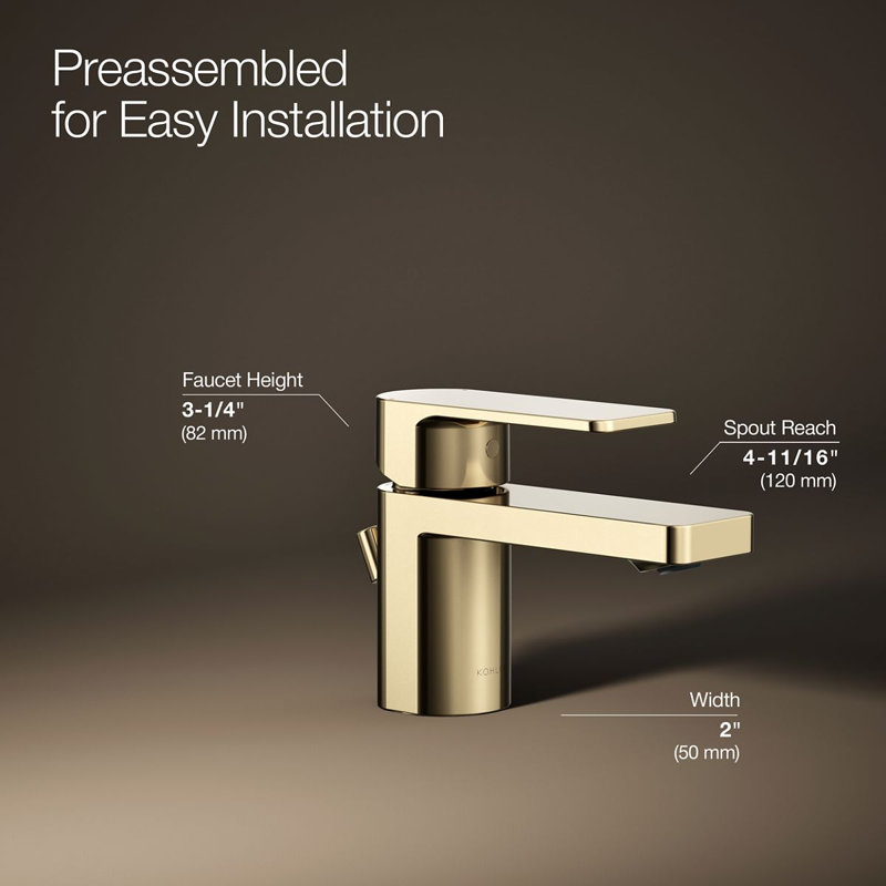 Parallel Single-Handle Bathroom Sink Faucet, 1.0 Gpm, Vibrant French Gold