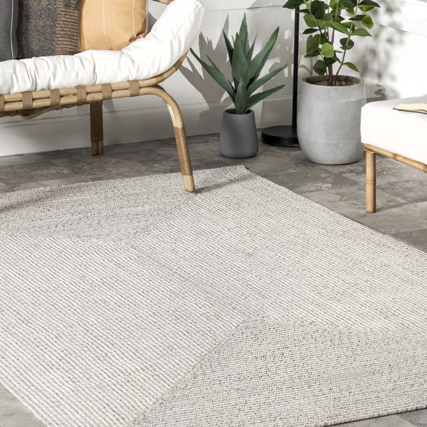 Ebern Designs Luchezar Handmade Braided Ivory Indoor/Outdoor Rug ...