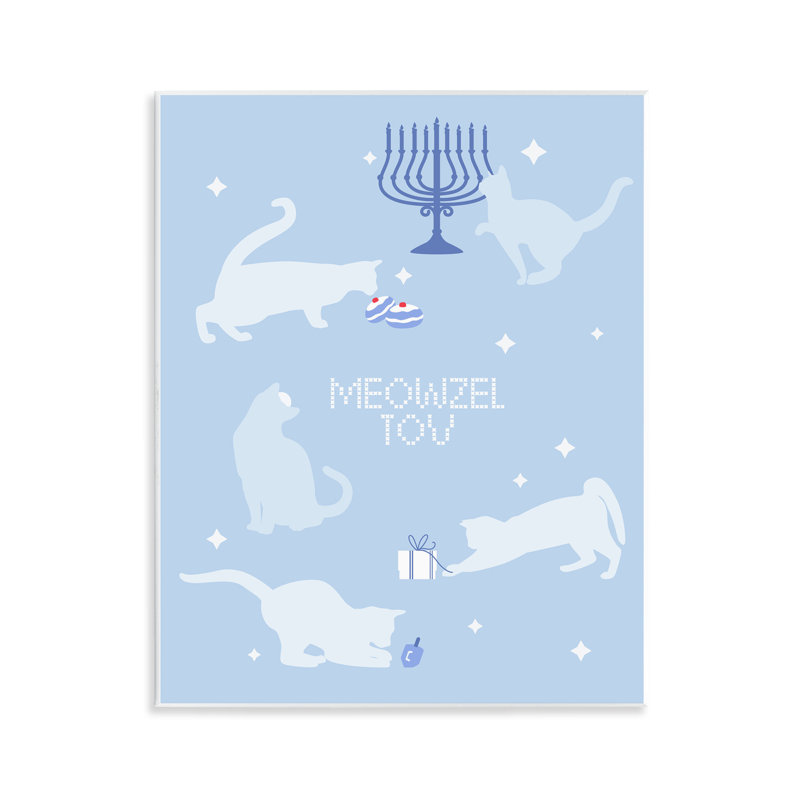 Plaque murale Meowzel Tov Seasonal Cats, design par Lil 'Rue
