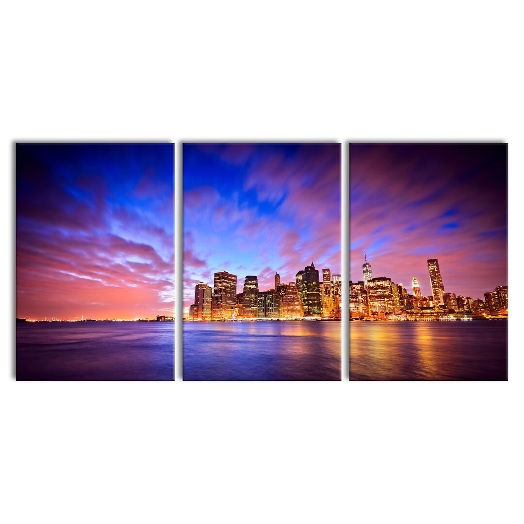 3-tlg. Leinwandbilder-Set Skyline New York