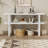Wood Console Table with  Open Shelf,  Marble-Effect Top-1453518450