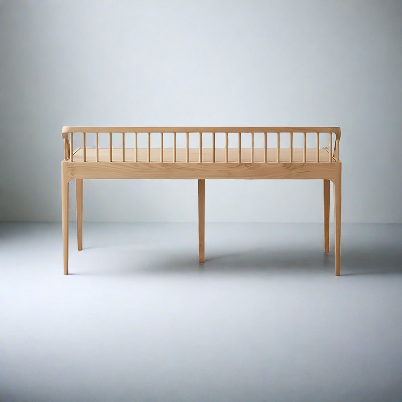 Solid wood bench Bed end bench Solid wood bench, Oak, 23.62" H x 59.05" W x 13.77" D