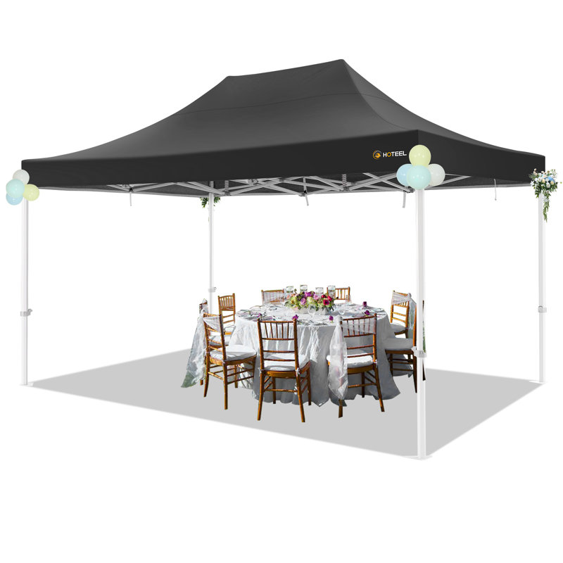 10x15 Heavy Duty Pop Up Canopy Tent for Parties Event, Black