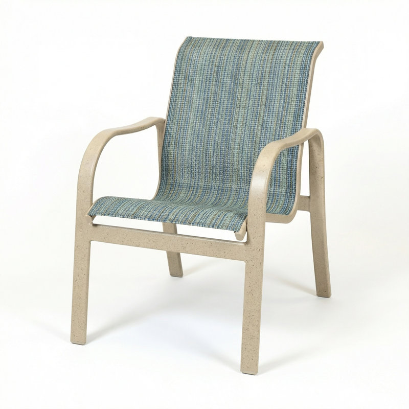 Windward Outdoor Sonata Arm Chair, Nova Seaglass Sling/Sandea