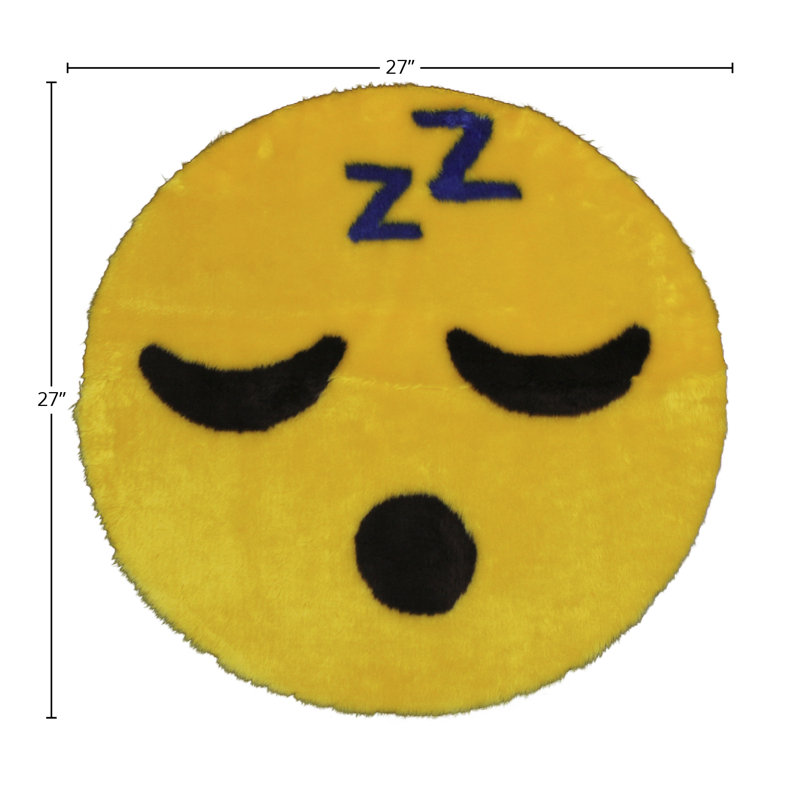 Tapis jaune lavable Emoji - 2 pi 3 po