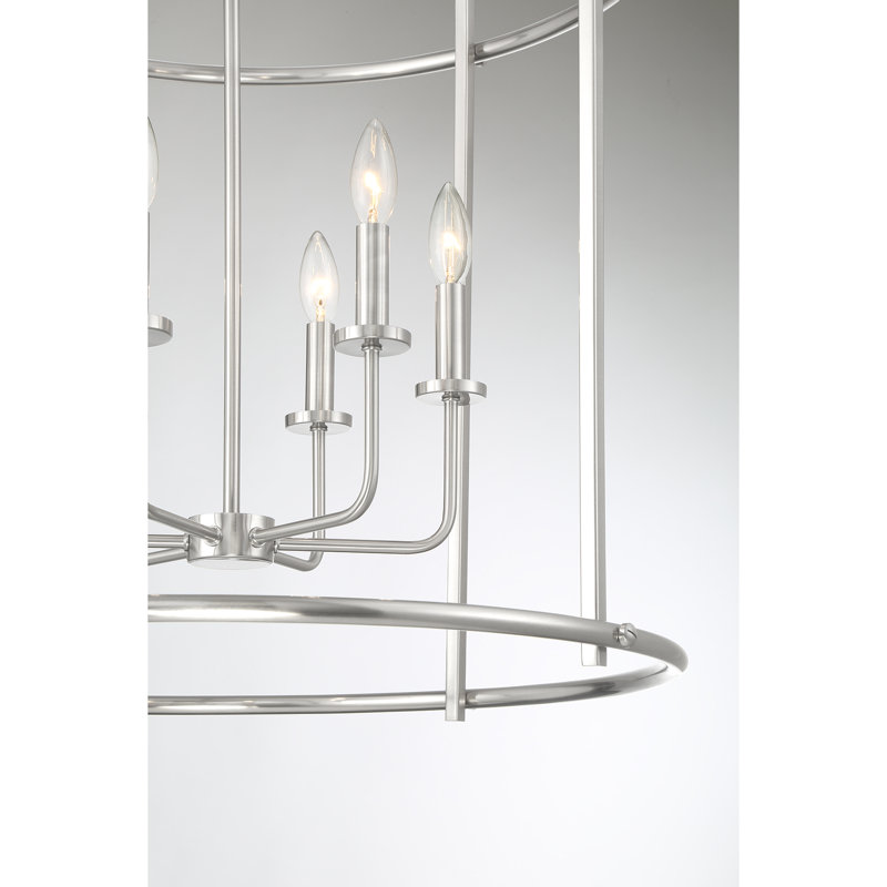 Hubbs à 6 lumières Brookstone en nickel satiné, Nickel satiné