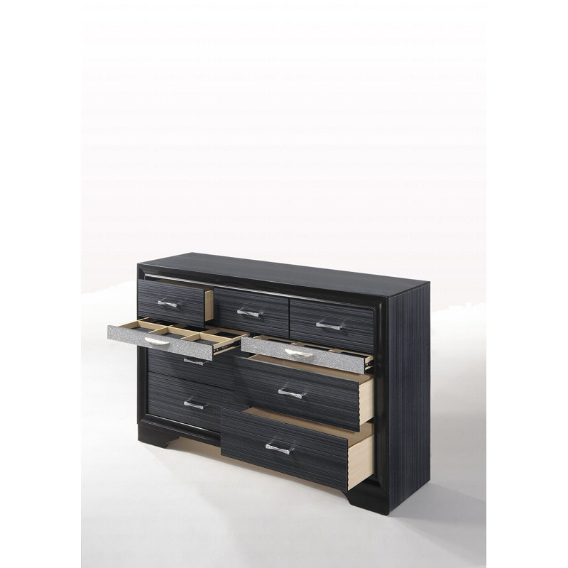 Commode moderne à finition noire, Noir