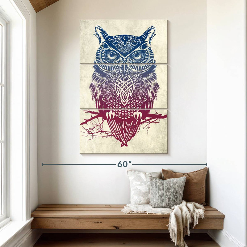 Brampt Warrior Owl, 50'' H x 32'' W