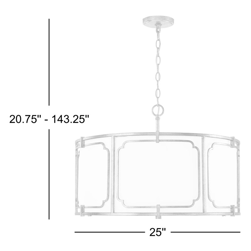 Luminaire suspendu tambour 4 lumières, Vieux bronze
