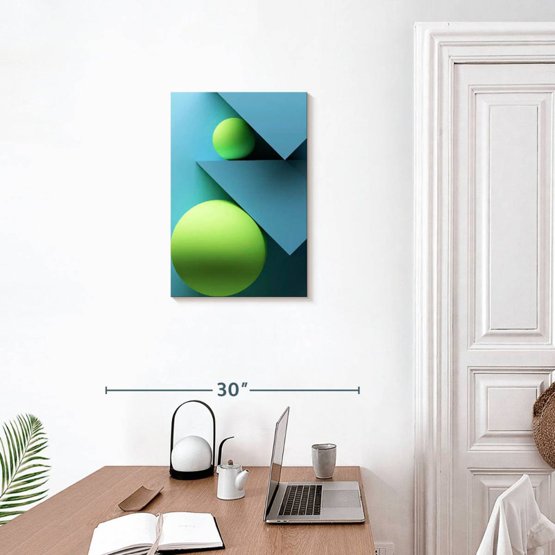 Avery Green Circles And Blue Triangles, 24" H x 16" W
