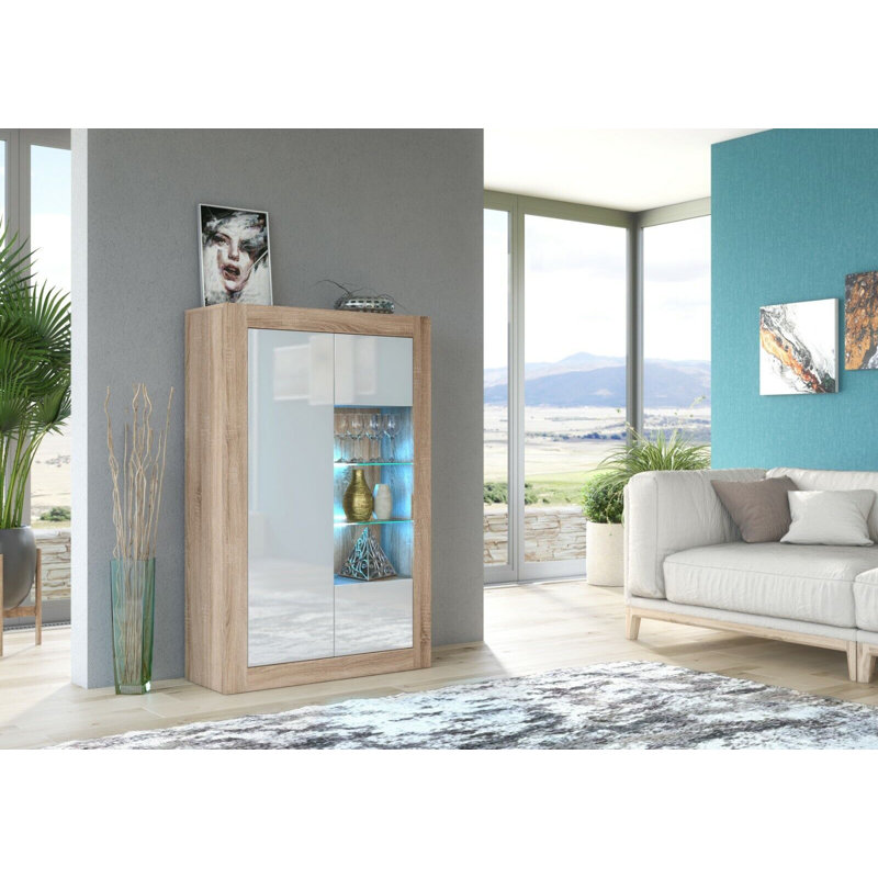 Bronya Display Cabinet, Oak/White
