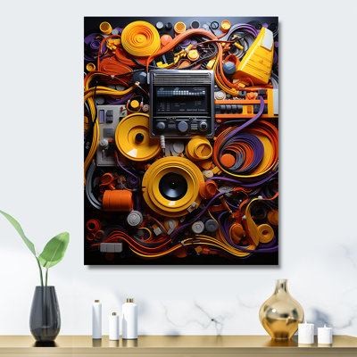 Eclectic Musical Mosaic 1 - Jukeboxes Metal Wall Art