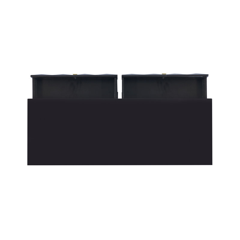 Commode double 6 tiroirs Bethli, Noir