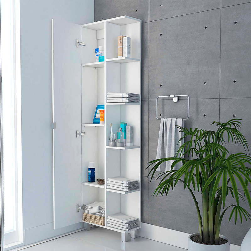 5-Shelf Linen Cabinet, White