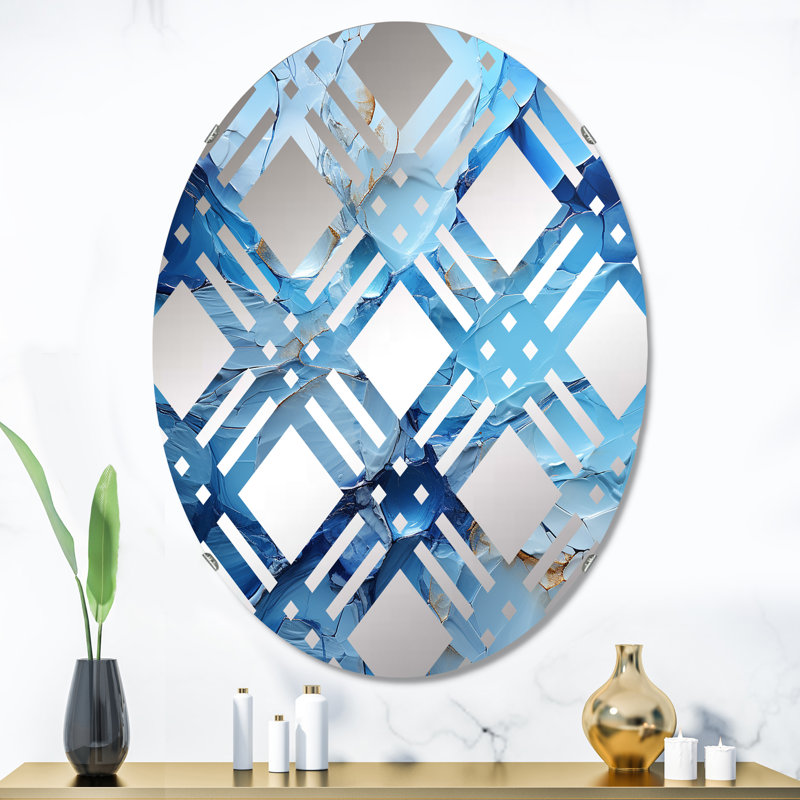 Minimalisme Groenland Geode Explosion - Miroir décoratif à carreaux-MIR113319-Ovale, 35,4 po x 23,6 po