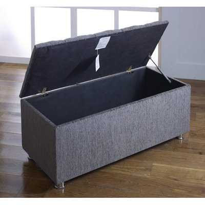 Poulsbo 101 cm W Tufted Rectangle Ottoman with Storage