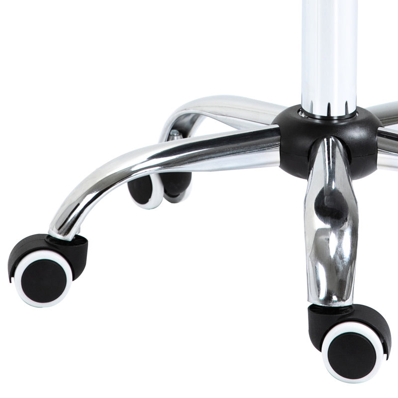 Tabouret gris en similicuir gris, réglable en hauteur et à mouvement doux, pour bureau médical