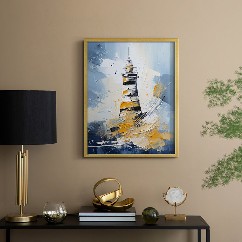 NAUTICAL Series DXXII Framed Print - Solid Wood, 30" H x 24" W, Doré