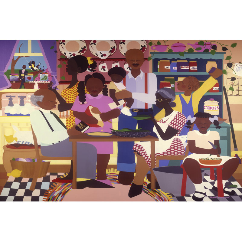 " Old Fashioned Dinner " by Varnette Honeywood, 20" H x 30" W x 1.25" D