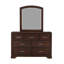 Commode de rangement moderne à finition cerisier avec 7 tiroirs, meubles de chambre à coucher à glissières lisses et transitionnelles (comprend une commode sans miroir)-1373165745