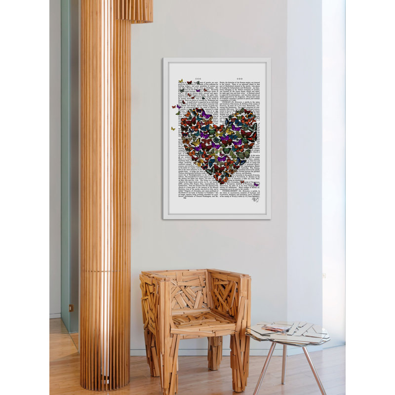 «Butterfly Heart» par Marmont Hill - reproduction d'art sur papier, H 45 po x l 30 po x P 1,5 po