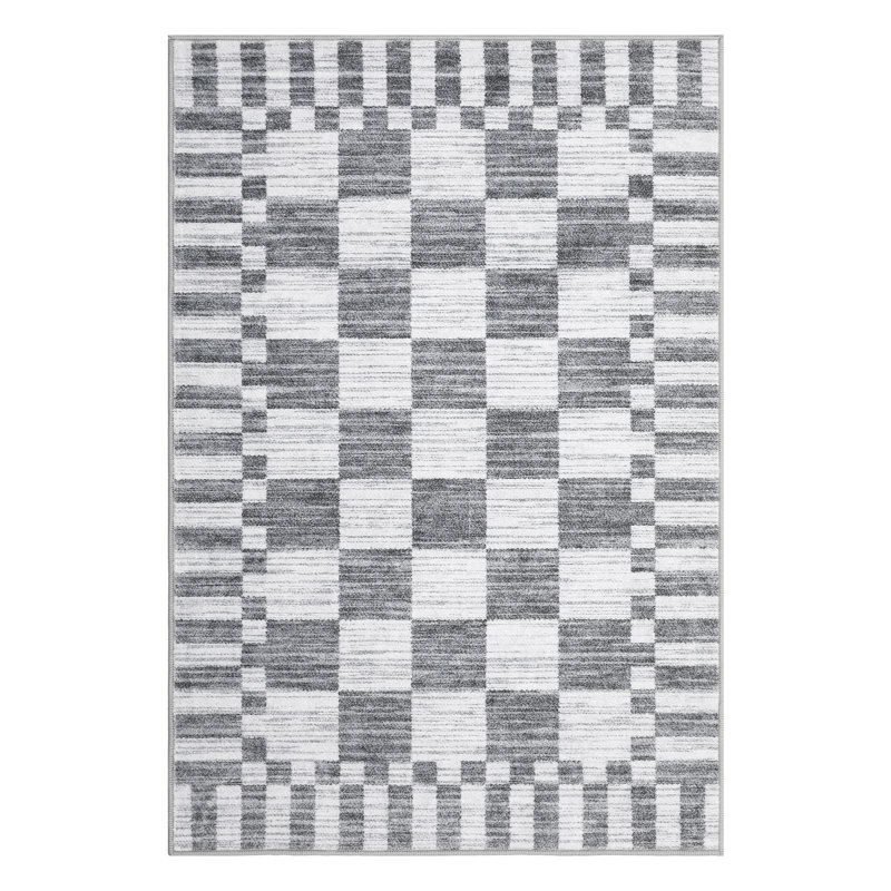 Checkered Rug for Living Room Washable Bedroom Rugs Non Slip Back Modern Classic Area Rug for Kids Boys Bedroom Home Decor Carpet for Dining Room Office