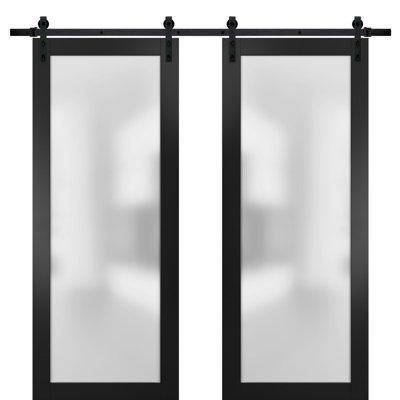 Planum Frosted Glass Barn Doors