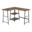 Bureau d'ordinateur, bureau personnel, coin, tablettes de rangement, L 48 po, forme en L, travail, ordinateur portable, métal noir, contemporain, moderne-256876302-256876297