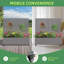 Lit de jardin en métal avec treillis et roues-612966973-612966975