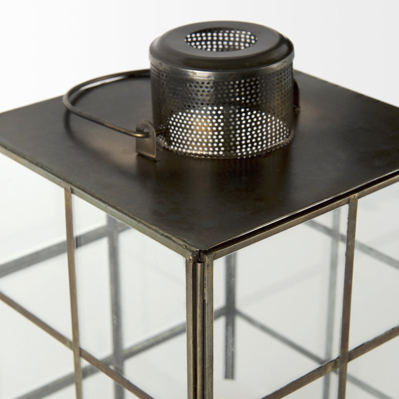 Lantern, 14.6" H x 8.3" W x 8.3" D