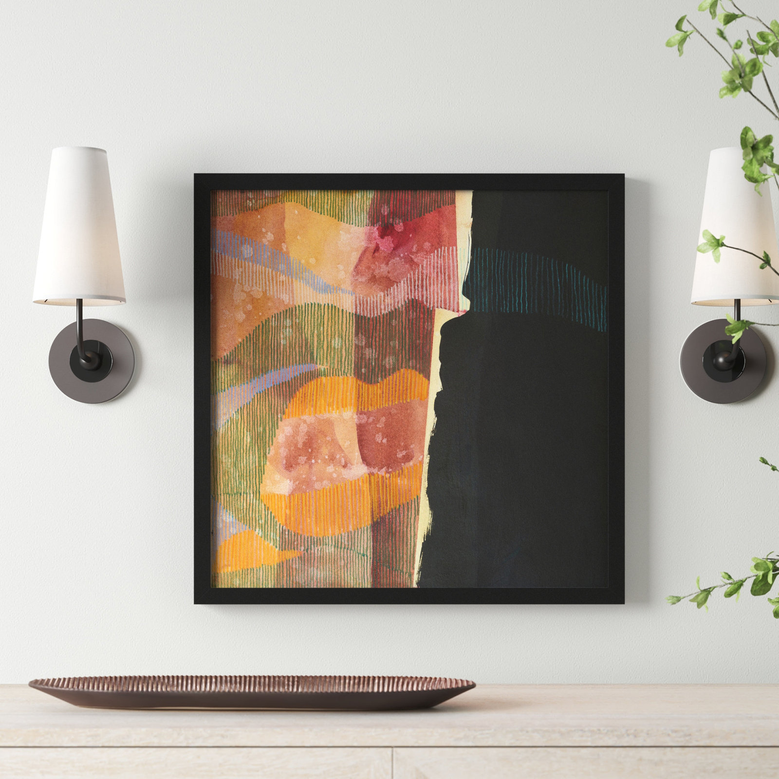 Delta Wave 1 by Jacques Pilon, Black Framed, 24" H x 24" W