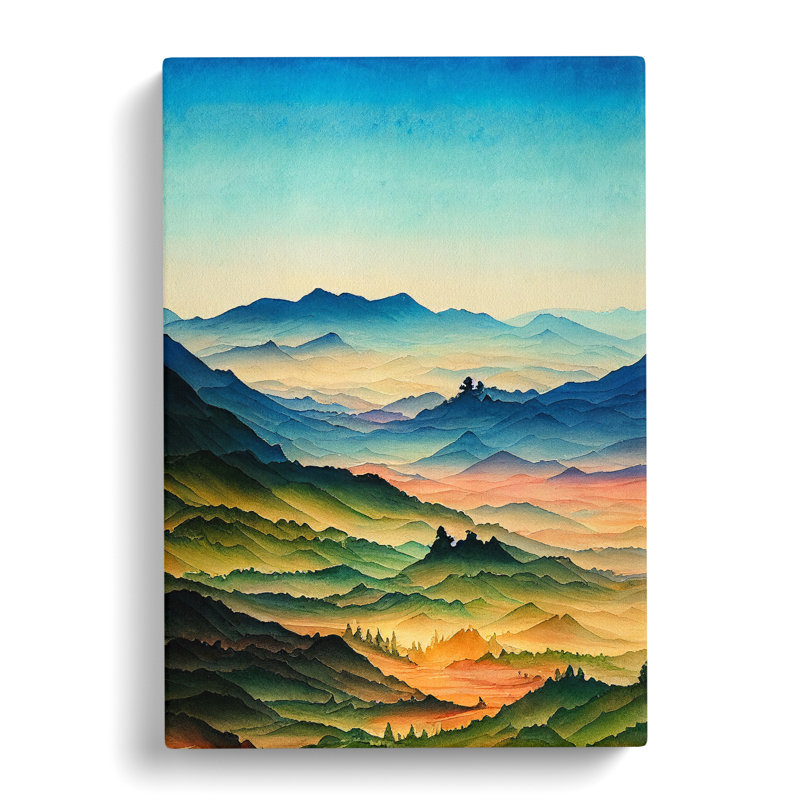 Mountain Landscape Painting No.4 - Wrapped Canvas, 50cm H x 35cm W x 3cm D