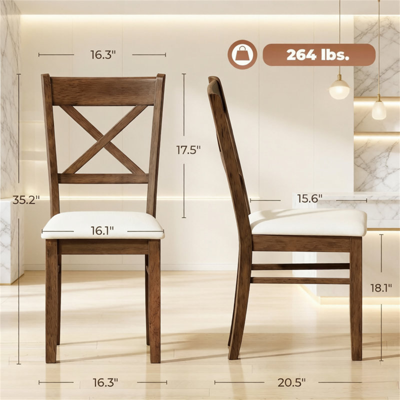 Chaises de salle à manger, Beige, noyer, Beige, noyer