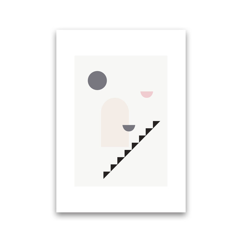 Mila Pink Stairs Right N16 by Pixy Paper - Print, Unframed, 29.7cm H x 21cm W x 1cm D