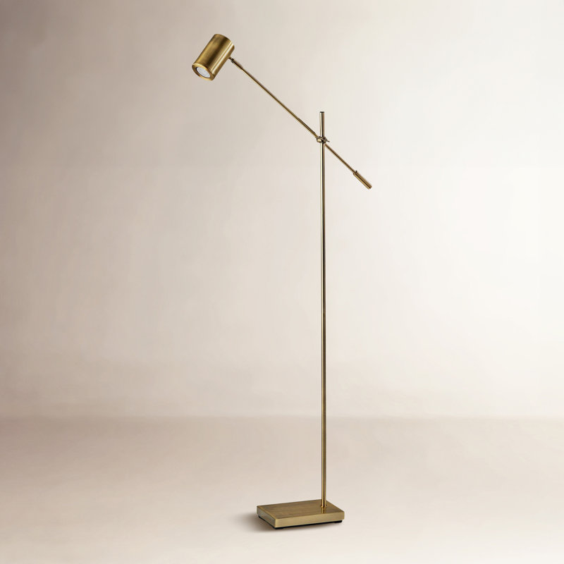 63'' Antique Brass Task Floor Lamp