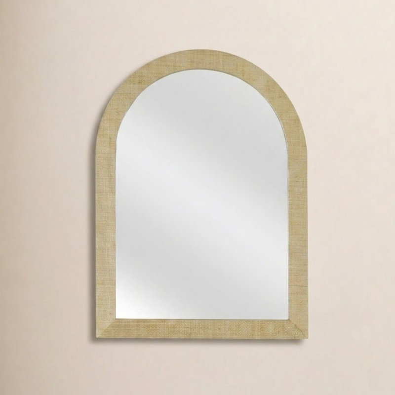 Gia Arched Raffia Mirror, Natural