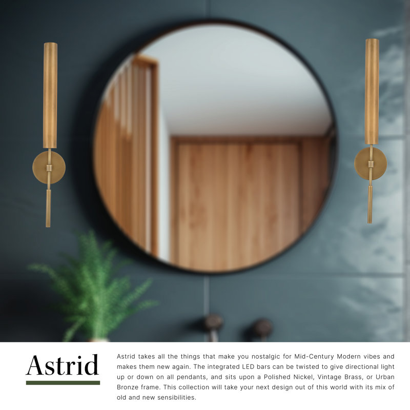 Astrid 1 - Light LED Bath Sconce, Urban Bronze