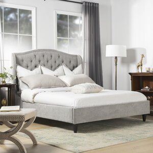 Canora Grey Bigler Upholstered Wingback Bed & Reviews | Wayfair