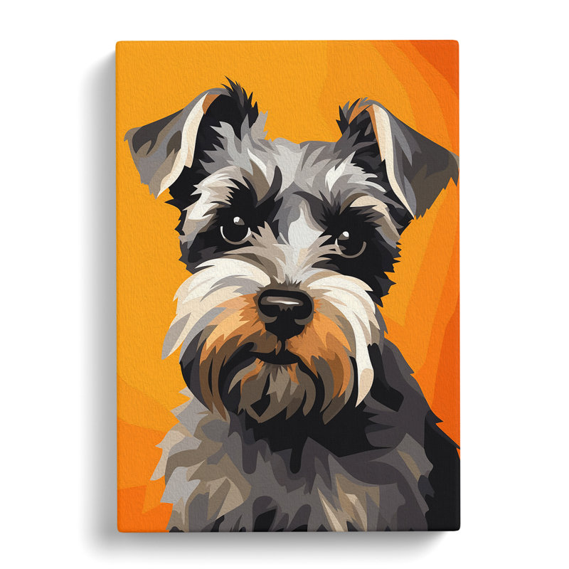 Schnauzer Minimalism No.4 - Wrapped Canvas, 76cm H x 50cm W x 3cm D