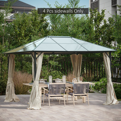 Ensemble de parois latérales pour abri de jardin 10 pi x 10 pi Outsunny avec panneaux, crochets et anneaux en C inclus pour les pergolas et les cabanes