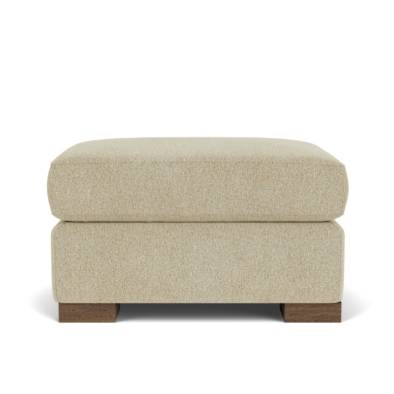 Upholstered Ottoman, Gray 100% Polyester