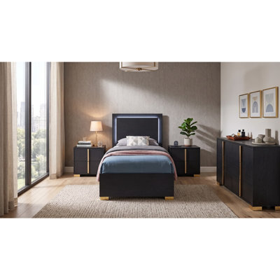 Maxwell Black Twin 4-piece Bedroom Set