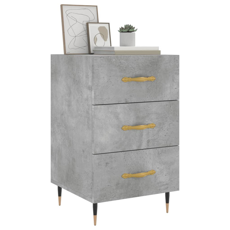 Deana 40cm W Manufactured Wood Bedside Table, Concrete Grey
