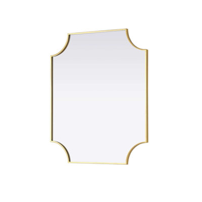 Notched Metal Mirror 22x30 inch in Silver