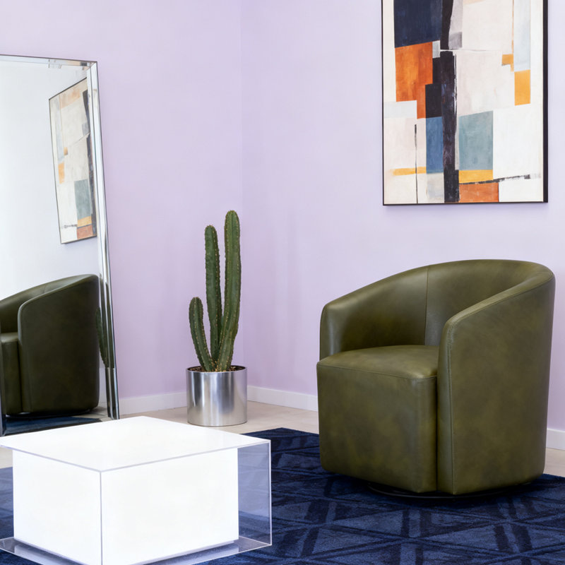 Fauteuil demi-tonneau rotatif Modern, Vert