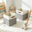Bacs de rangement pliables en tissu avec 2 poignées en polyuréthane renforcé, paniers de rangement pliables pour placard, tablettes, salon, 11 x 11 x 11 po, paquet de 4, gris et blanc